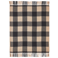 Thumbnail for Black Check Star Woven Throw 50x60