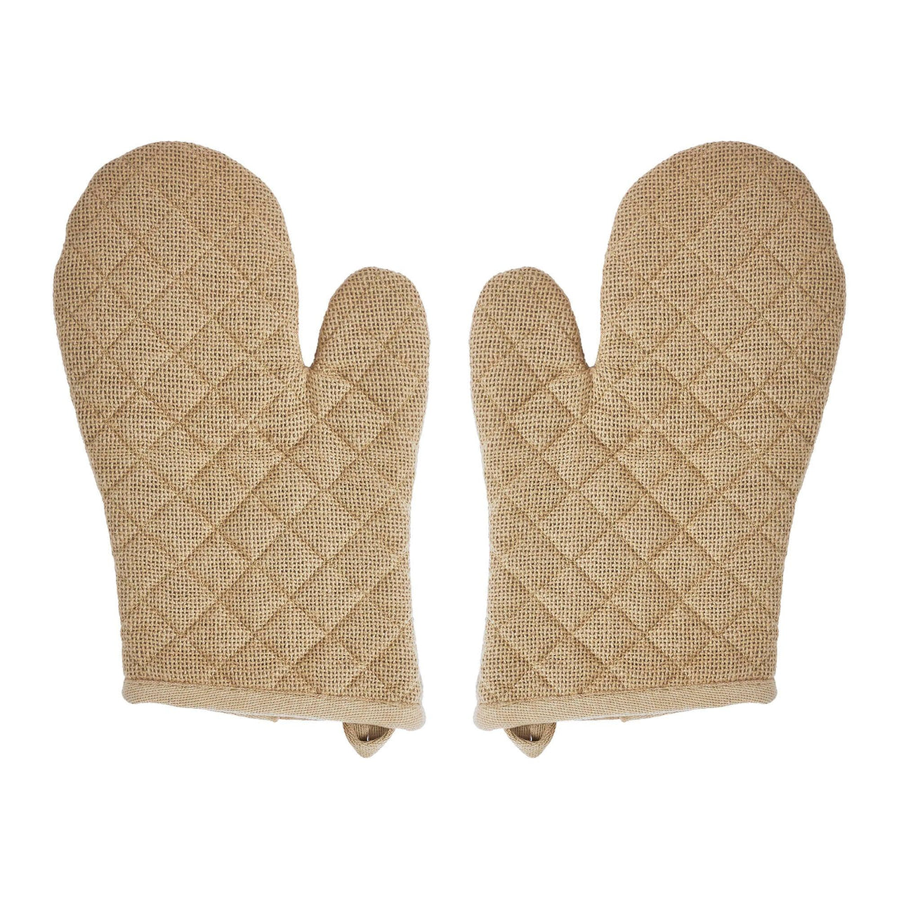 Burlap Natural Oven Mitt Set of 2 - The Fox Decor