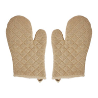 Burlap Natural Oven Mitt Set of 2 - The Fox Decor