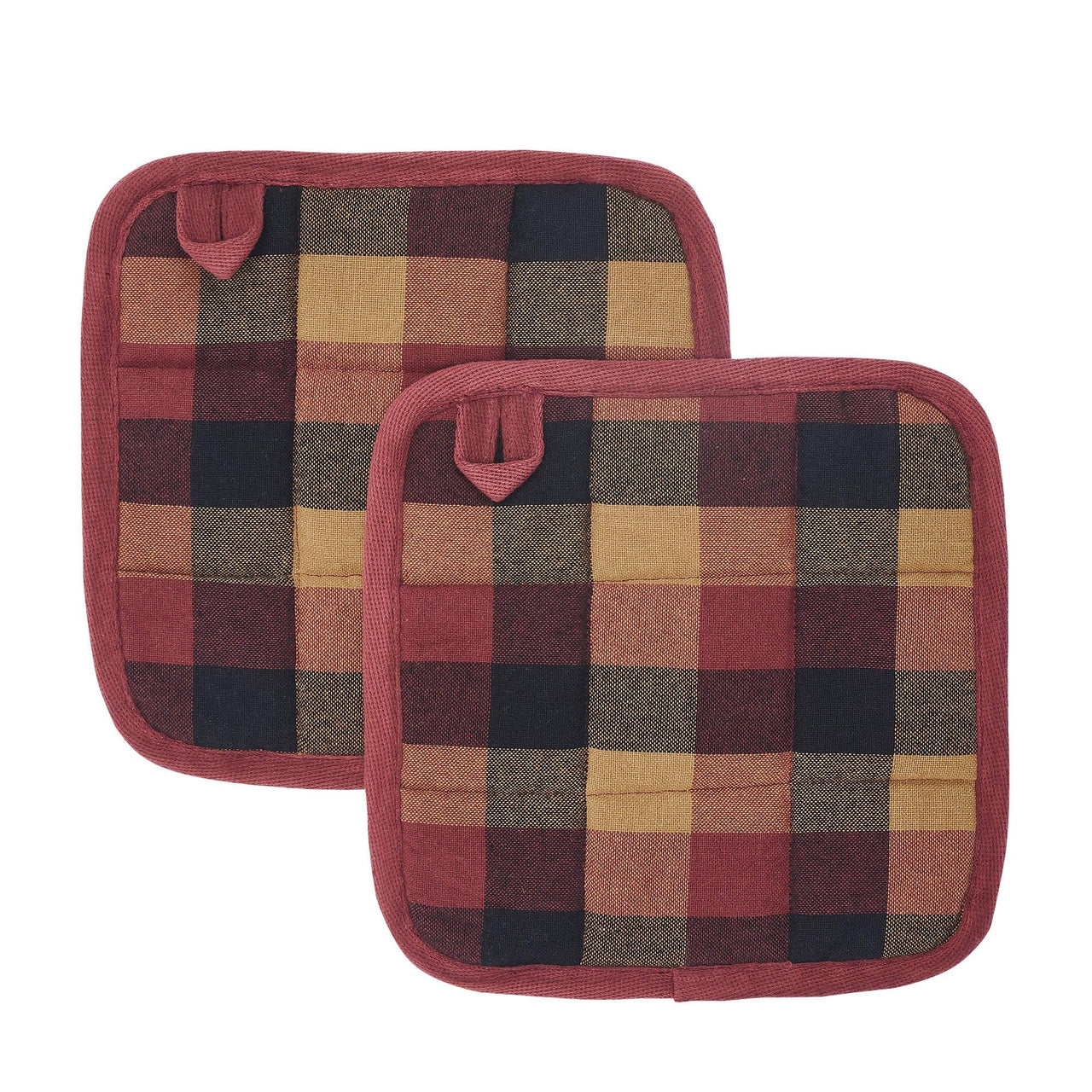 Heritage Farms Primitive Check Pot Holder Set of 2 8x8 - The Fox Decor
