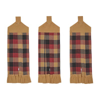 Heritage Farms Primitive Check Button Loop Tea Towel Set of 3 - The Fox Decor
