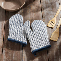 Thumbnail for Sawyer Mill Blue Ticking Stripe Oven Mitt Set of 2 - The Fox Decor