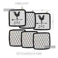 Down Home Pot Holder Set of 3 8x8 - The Fox Decor