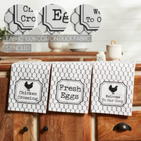 Down Home Chicken Crossing Tea Towel Set of 3 19x28 - The Fox Decor