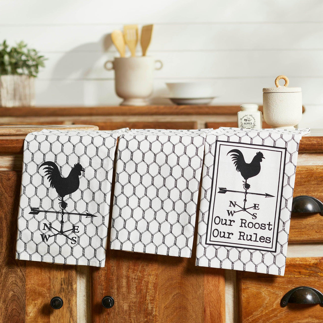 Down Home Our Roost Tea Towel Set of 3 19x28 - The Fox Decor