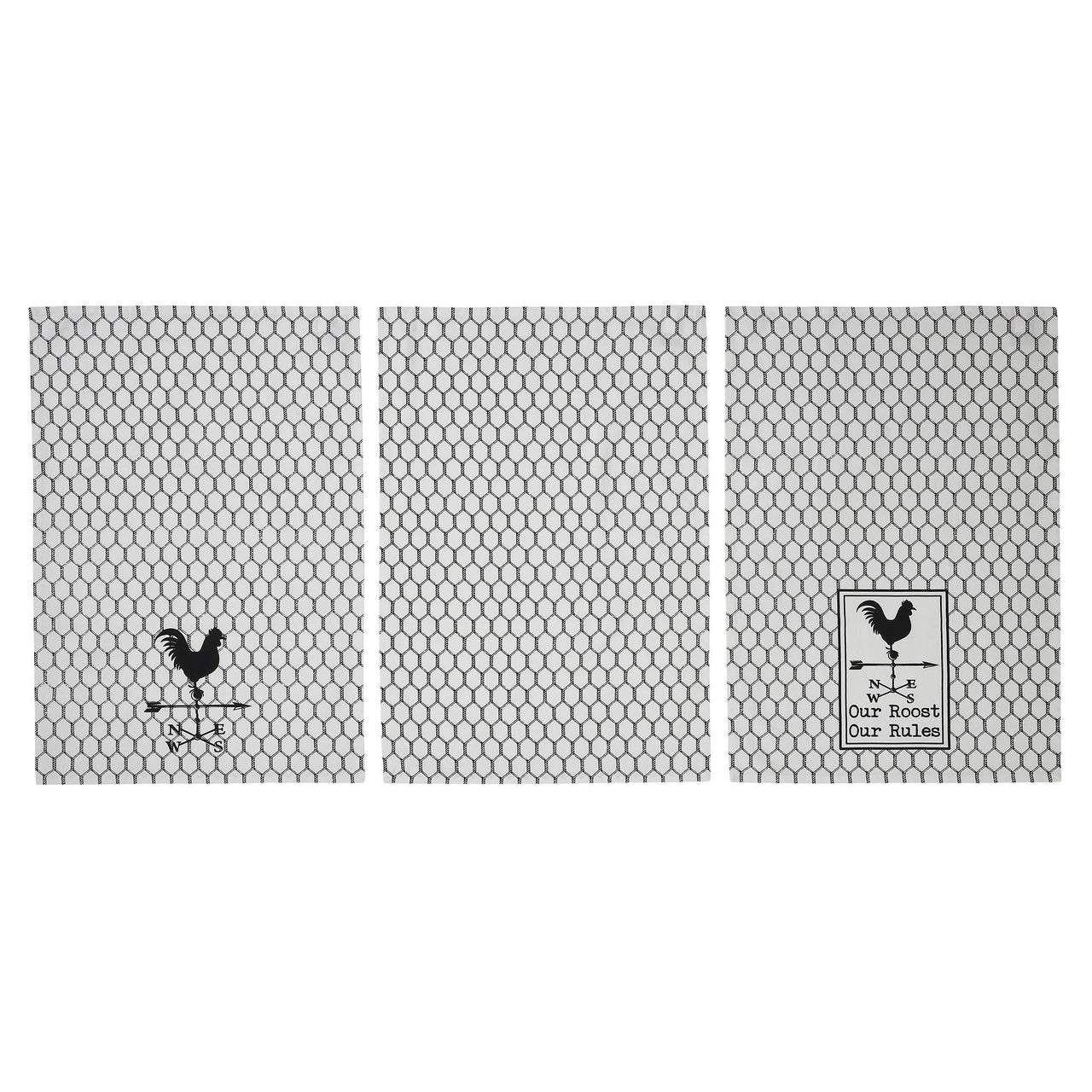 Down Home Our Roost Tea Towel Set of 3 19x28 - The Fox Decor