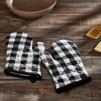 Thumbnail for Annie Buffalo Check Black Oven Mitt Set of 2