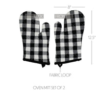 Thumbnail for Annie Buffalo Check Black Oven Mitt Set of 2