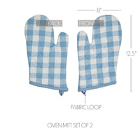 Thumbnail for Annie Buffalo Check Blue Oven Mitt Set of 2