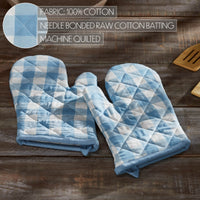 Thumbnail for Annie Buffalo Check Blue Oven Mitt Set of 2