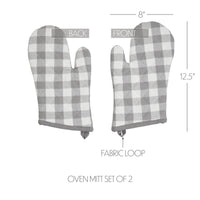 Annie Buffalo Check Grey Oven Mitt Set of 2 - The Fox Decor