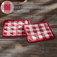 Annie Buffalo Check Red Pot Holder Set of 2 8x8 - The Fox Decor