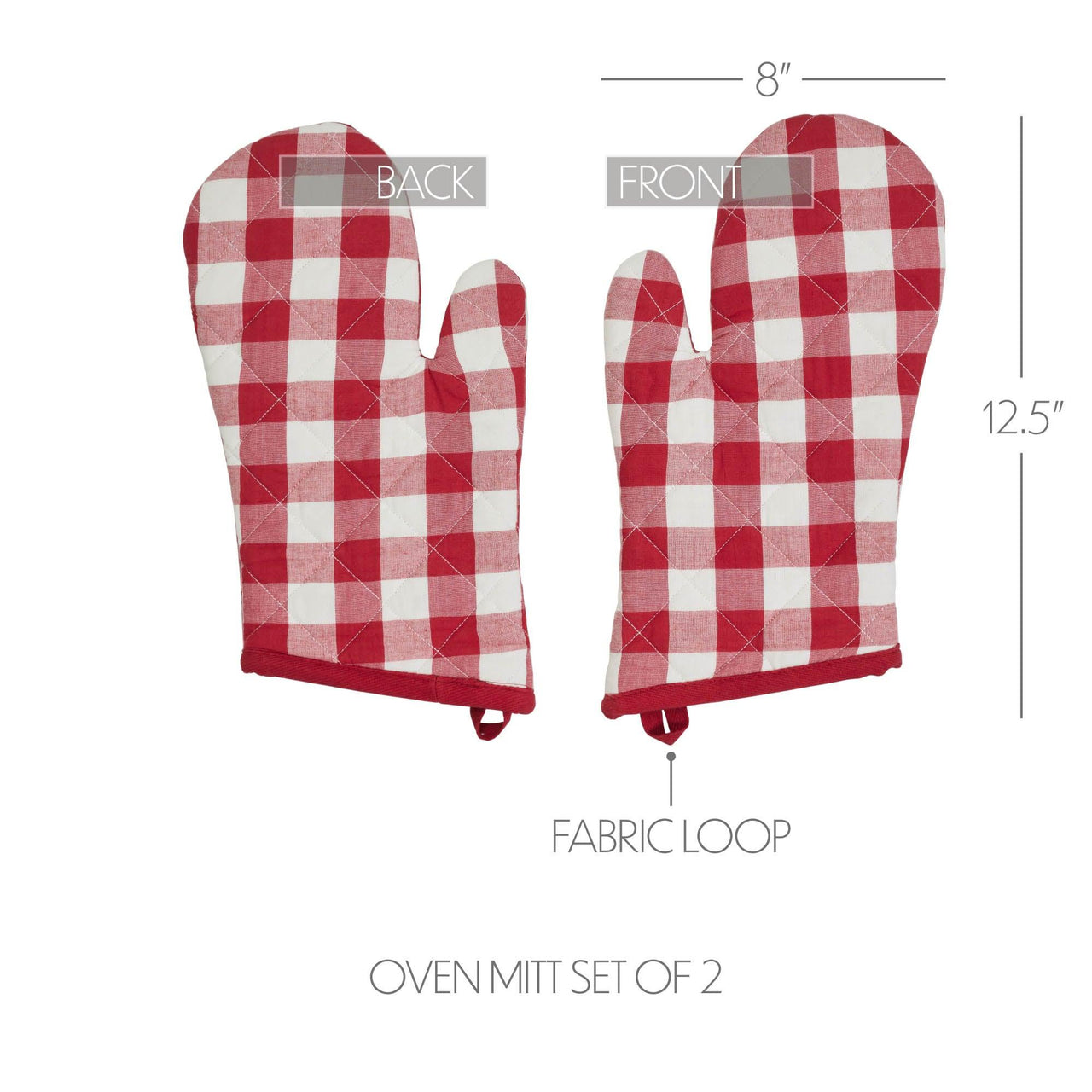 Annie Buffalo Check Red Oven Mitt Set of 2 - The Fox Decor