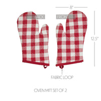 Annie Buffalo Check Red Oven Mitt Set of 2 - The Fox Decor
