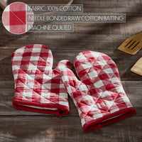 Annie Buffalo Check Red Oven Mitt Set of 2 - The Fox Decor