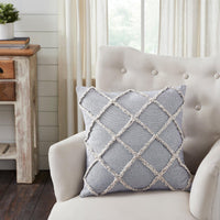 Frayed Lattice Creme & Black Pillow 20x20 - The Fox Decor