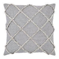 Frayed Lattice Creme & Black Pillow 20x20 - The Fox Decor
