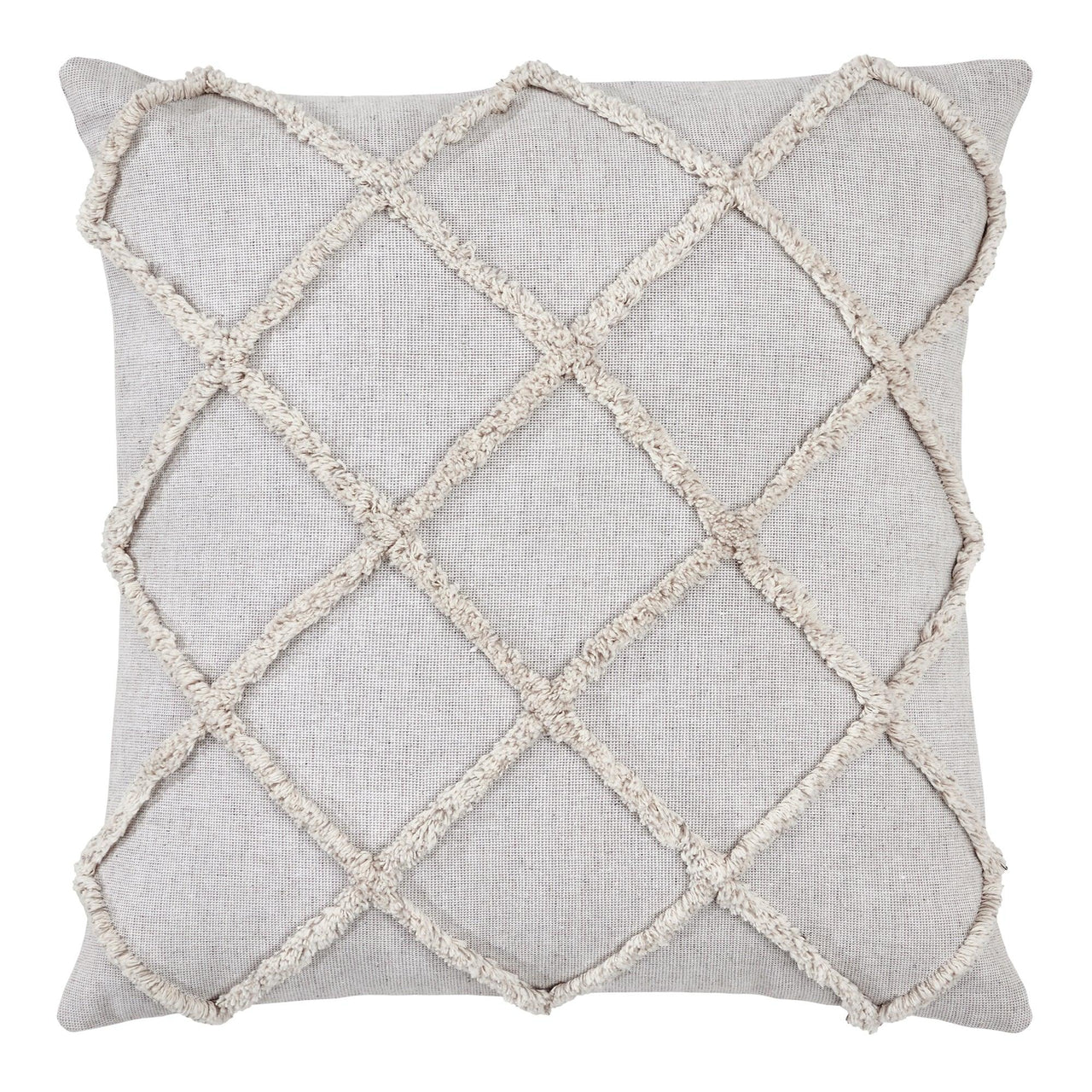 Frayed Lattice Oatmeal Pillow 20x20 - The Fox Decor