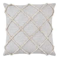 Frayed Lattice Oatmeal Pillow 20x20 - The Fox Decor