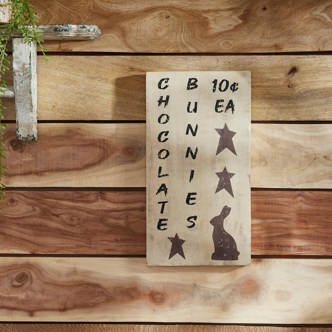 Chocolate Bunnies Wooden Sign 15x8 - The Fox Decor