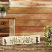 Happy Spring Wooden Sign 3x14 - The Fox Decor