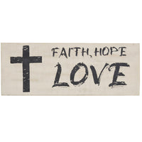 Faith Hope Love Wooden Sign 5.5x14.5 - The Fox Decor