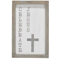 Celebrate Jesus Wooden Shadow Box Frame 15x9x1 - The Fox Decor
