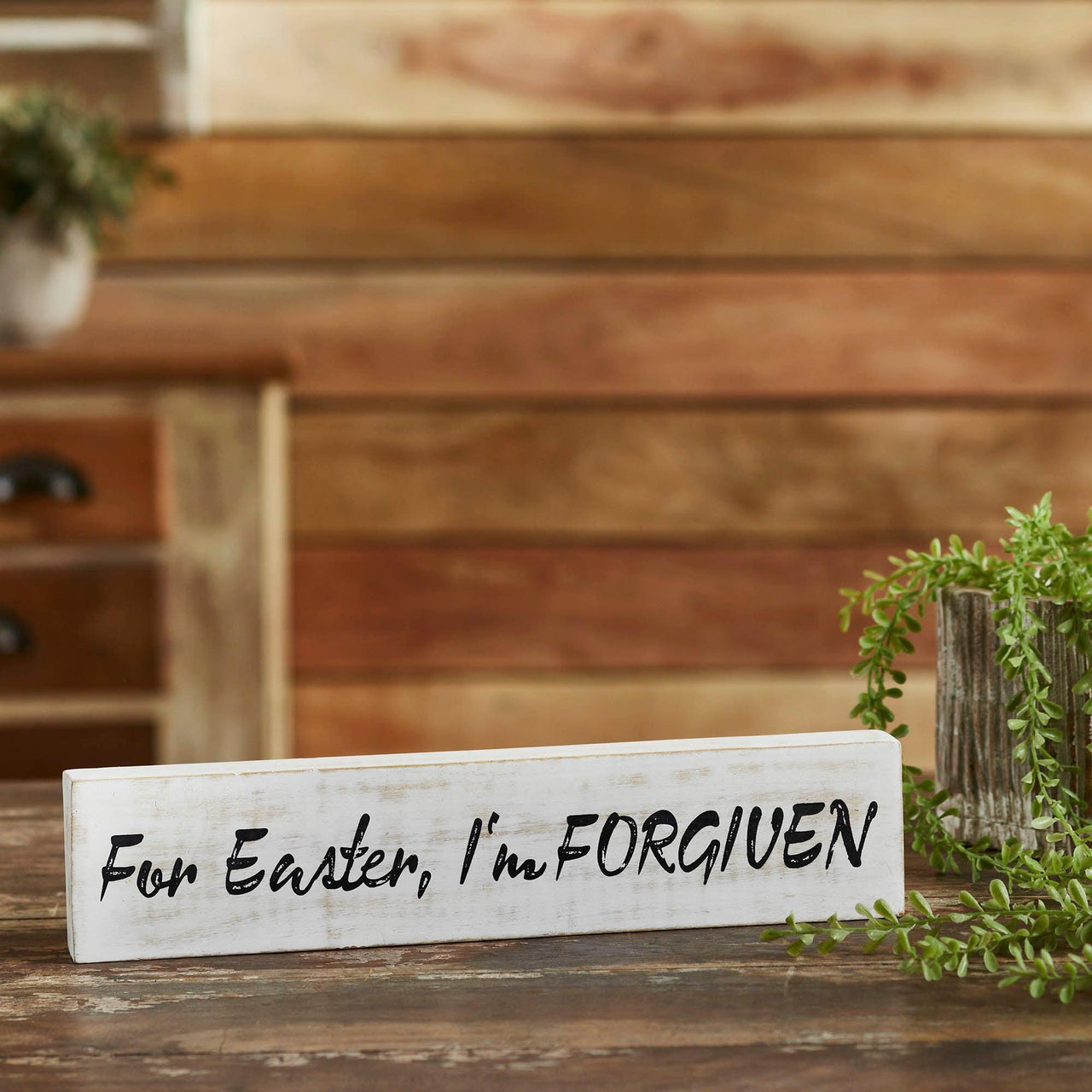 For Easter I'm Forgiven Wooden Sign 3x14 - The Fox Decor
