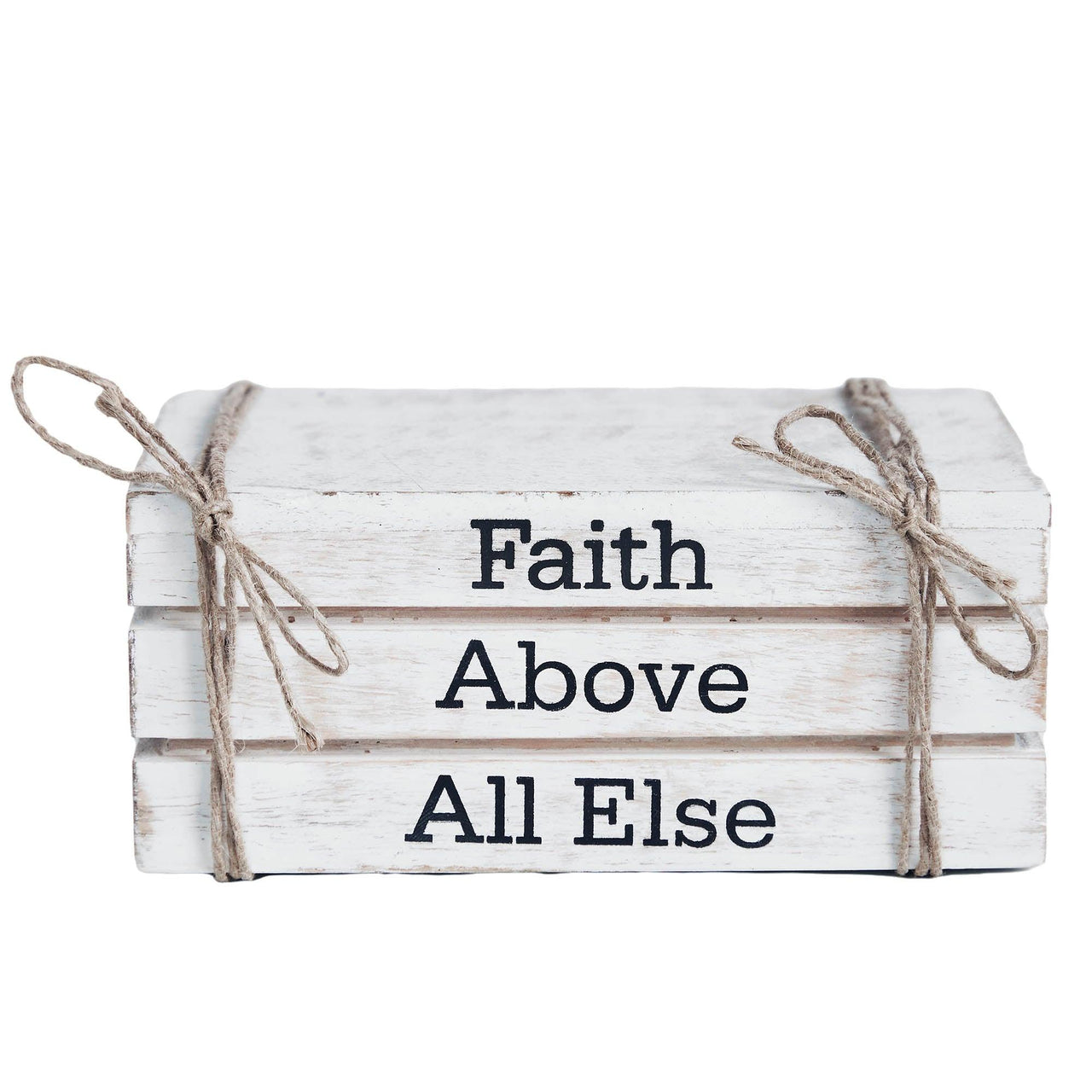 Faith Above All Else Faux Book Stack 2.5x6x4 - The Fox Decor