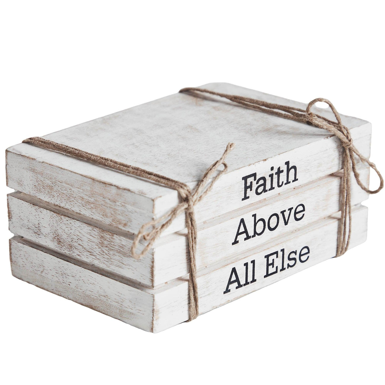 Faith Above All Else Faux Book Stack 2.5x6x4 - The Fox Decor