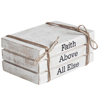 Faith Above All Else Faux Book Stack 2.5x6x4 - The Fox Decor