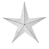 Faceted Metal Star White Wall Hanging 24x24 - The Fox Decor