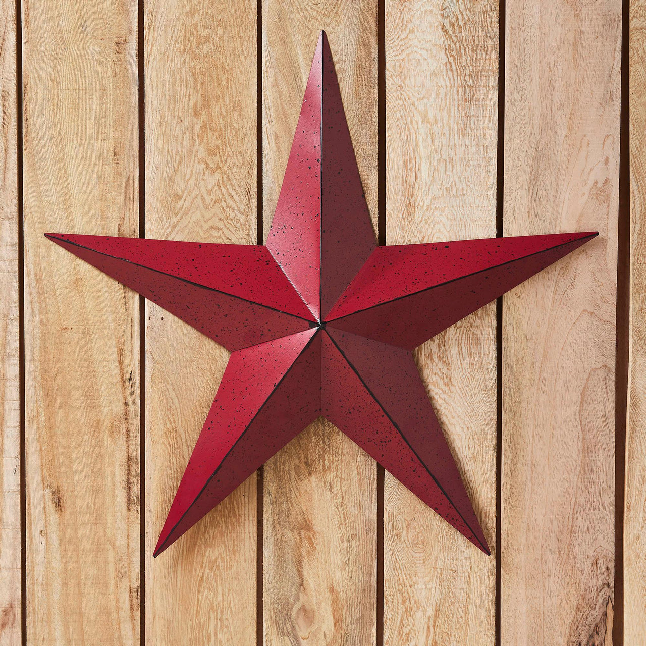 Faceted Metal Star Burgundy Wall Hanging 24x24 - The Fox Decor