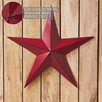 Faceted Metal Star Burgundy Wall Hanging 24x24 - The Fox Decor