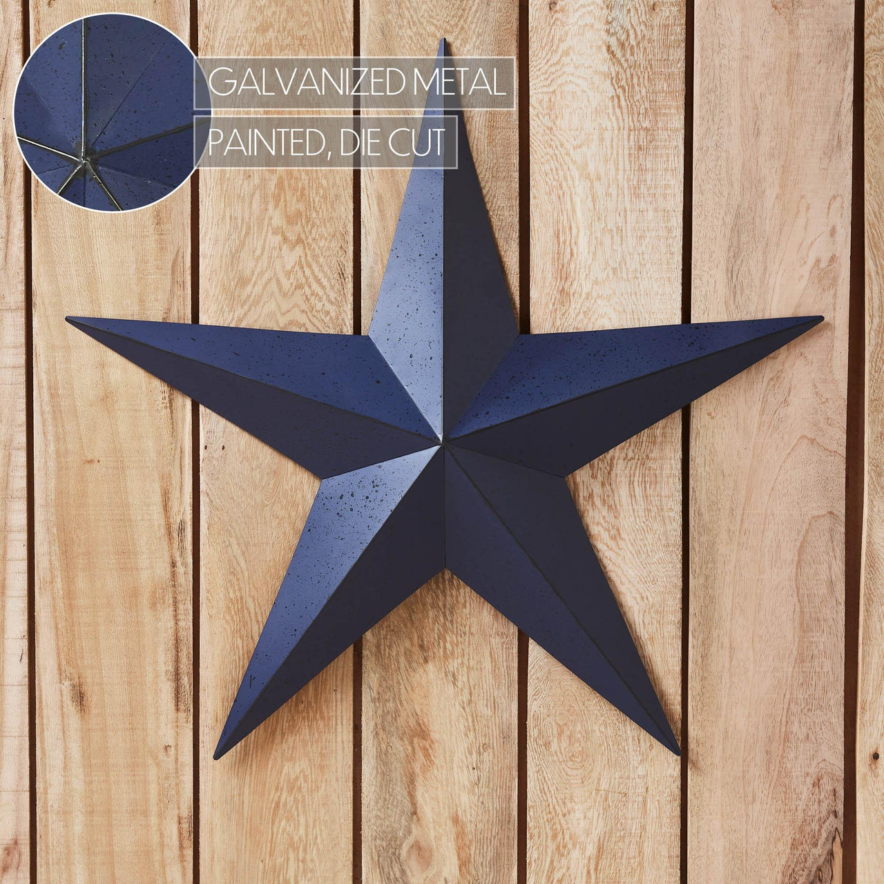 Faceted Metal Star Navy Wall Hanging 24x24 - The Fox Decor