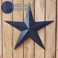 Faceted Metal Star Navy Wall Hanging 24x24 - The Fox Decor