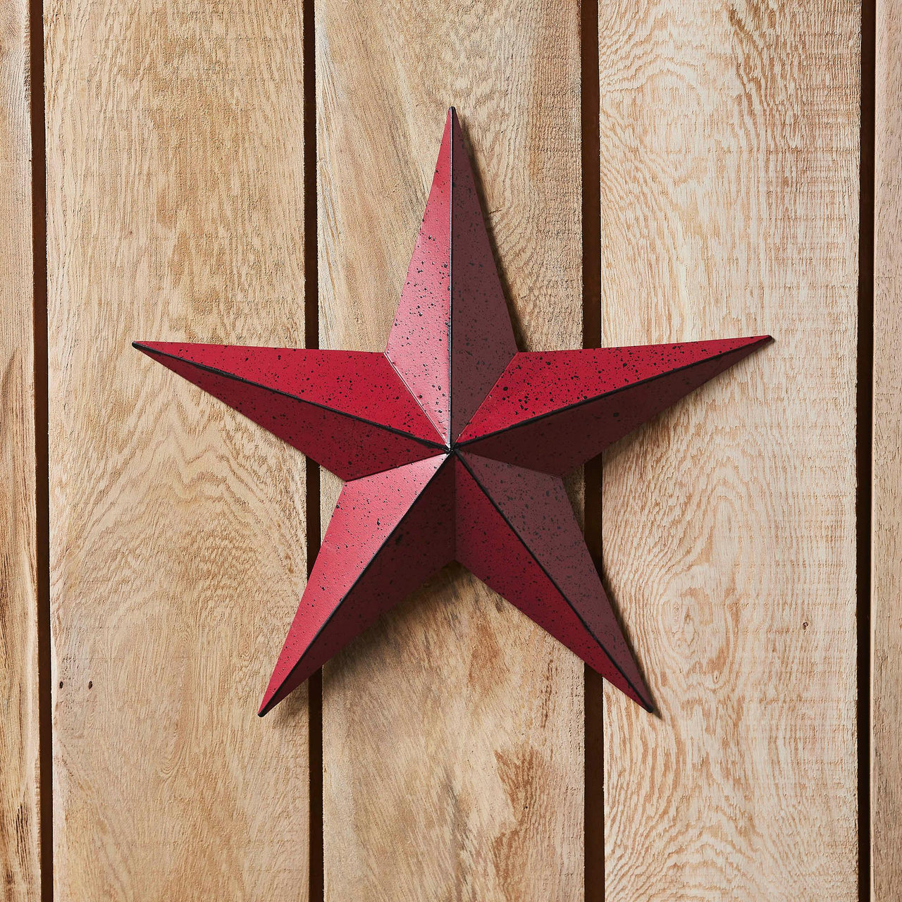 Faceted Metal Star Burgundy Wall Hanging 12x12 - The Fox Decor