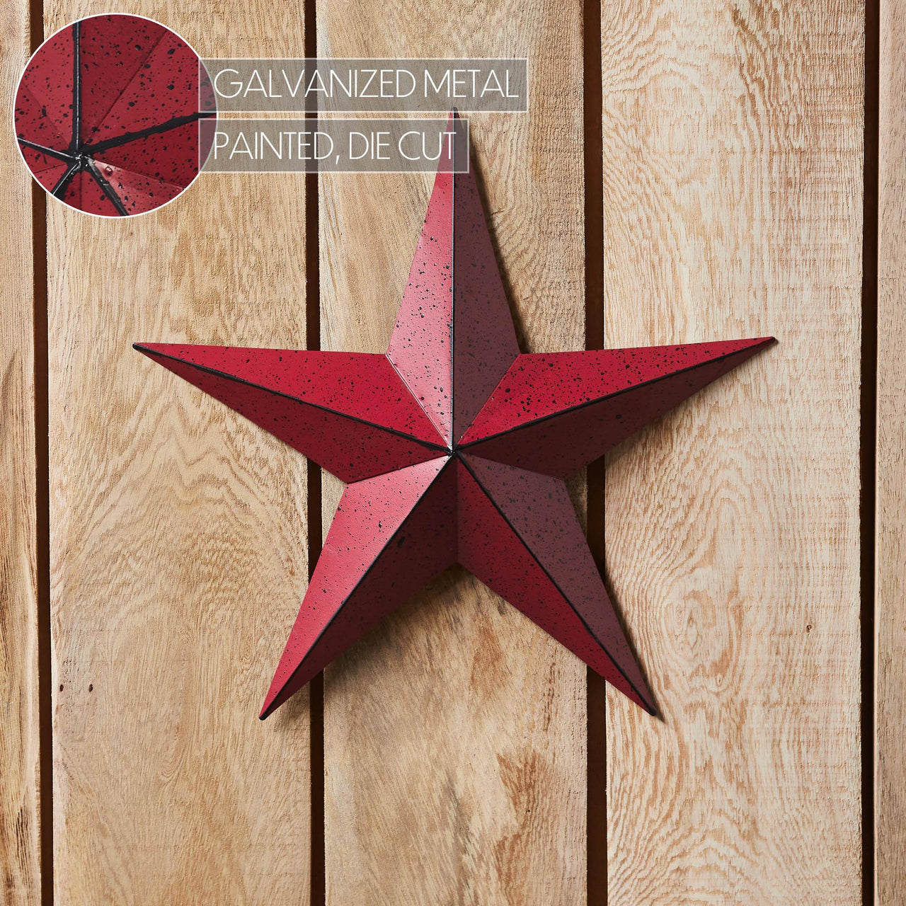 Faceted Metal Star Burgundy Wall Hanging 12x12 - The Fox Decor