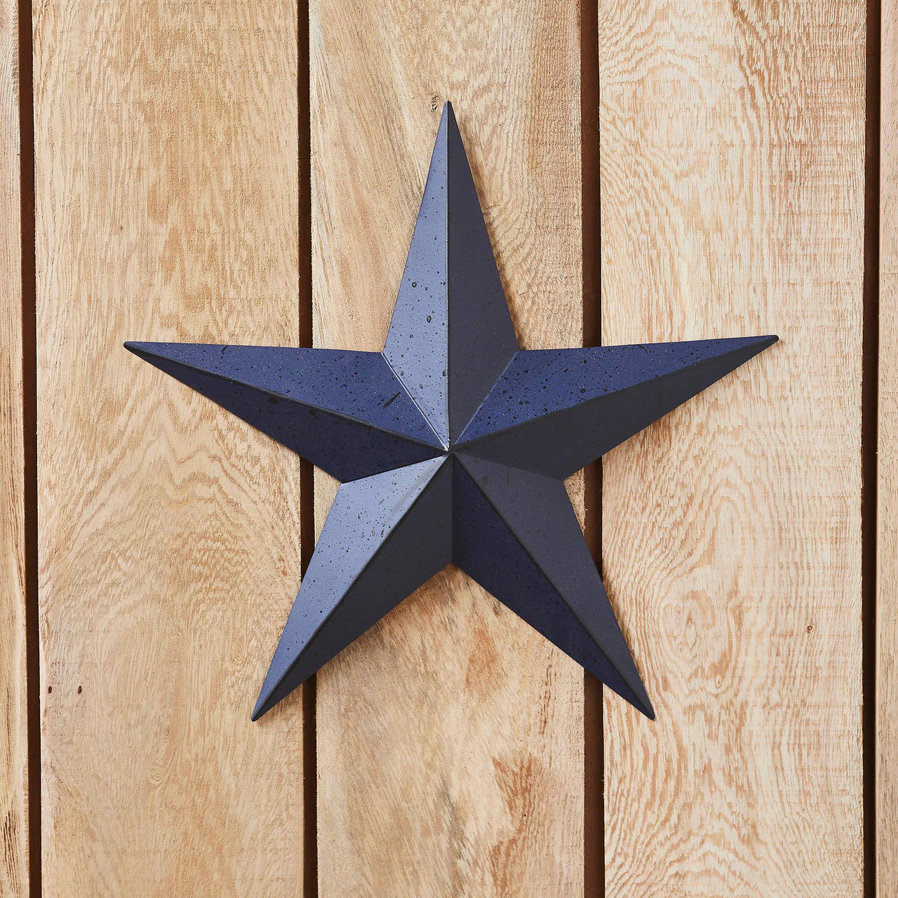Faceted Metal Star Navy Wall Hanging 12x12 - The Fox Decor
