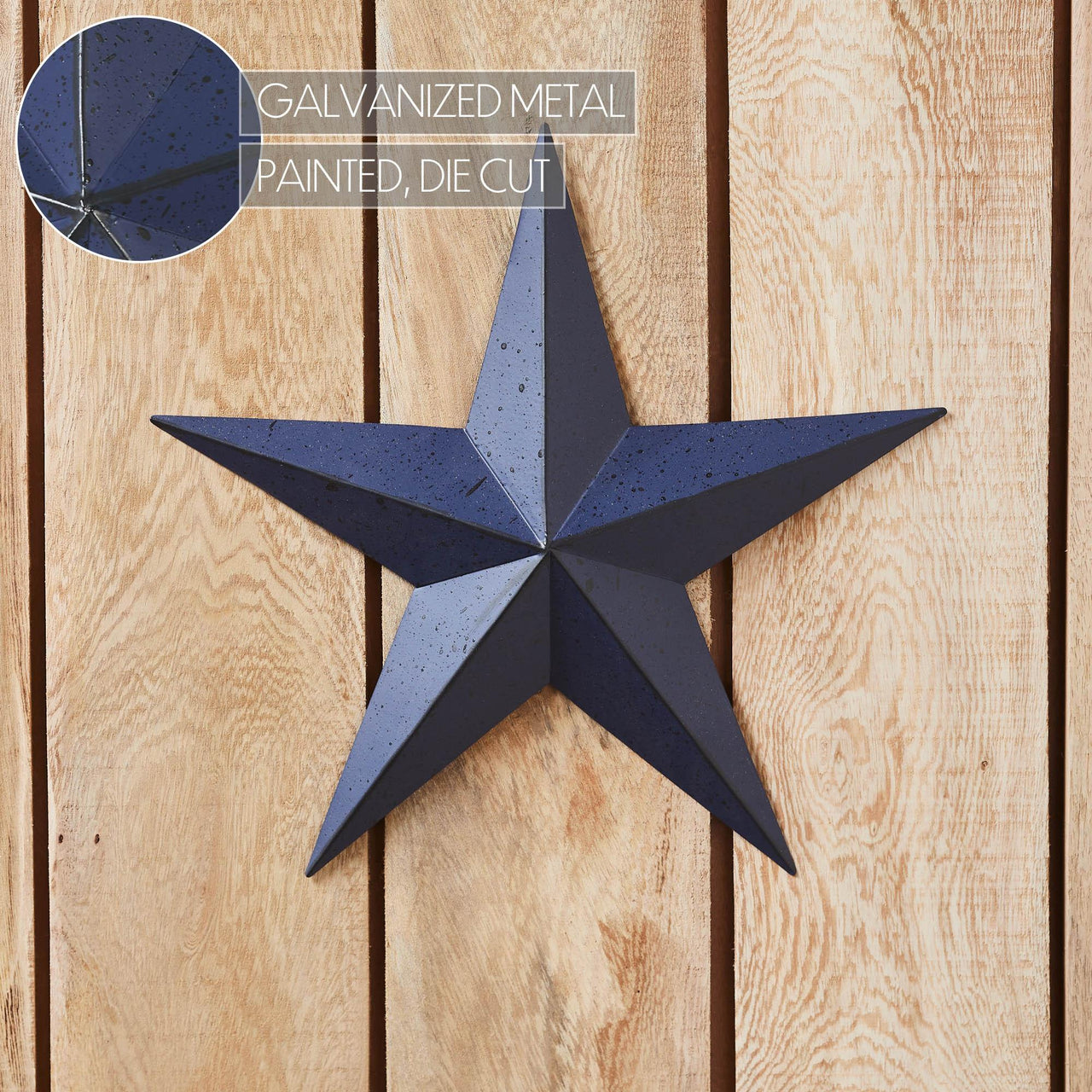 Faceted Metal Star Navy Wall Hanging 12x12 - The Fox Decor