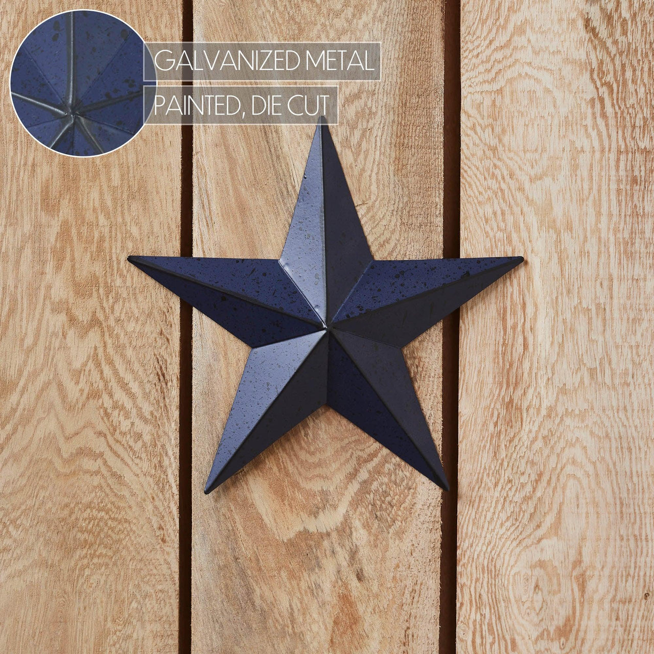 Faceted Metal Star Navy Wall Hanging 8x8 - The Fox Decor