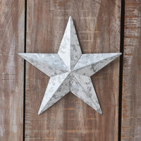 Faceted Metal Star Galvanized Wall Hanging 8x8 - The Fox Decor