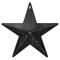 Faceted Metal Star Black Wall Hanging w/ Pocket 12x12 - The Fox Decor