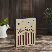 Thumbnail for America Stars & Stripes Wooden Block 8x6x1.25