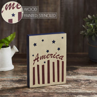 Thumbnail for America Stars & Stripes Wooden Block 8x6x1.25