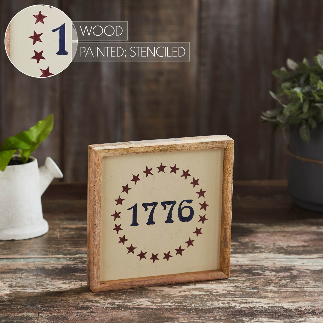 1776 Stars Wooden Sign 7x7