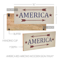 Thumbnail for America Red Arrows Wooden Sign 16x7