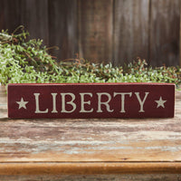 Burgundy Liberty Wooden Sign 3x14 - The Fox Decor