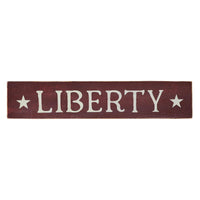 Burgundy Liberty Wooden Sign 3x14 - The Fox Decor