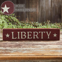 Burgundy Liberty Wooden Sign 3x14 - The Fox Decor
